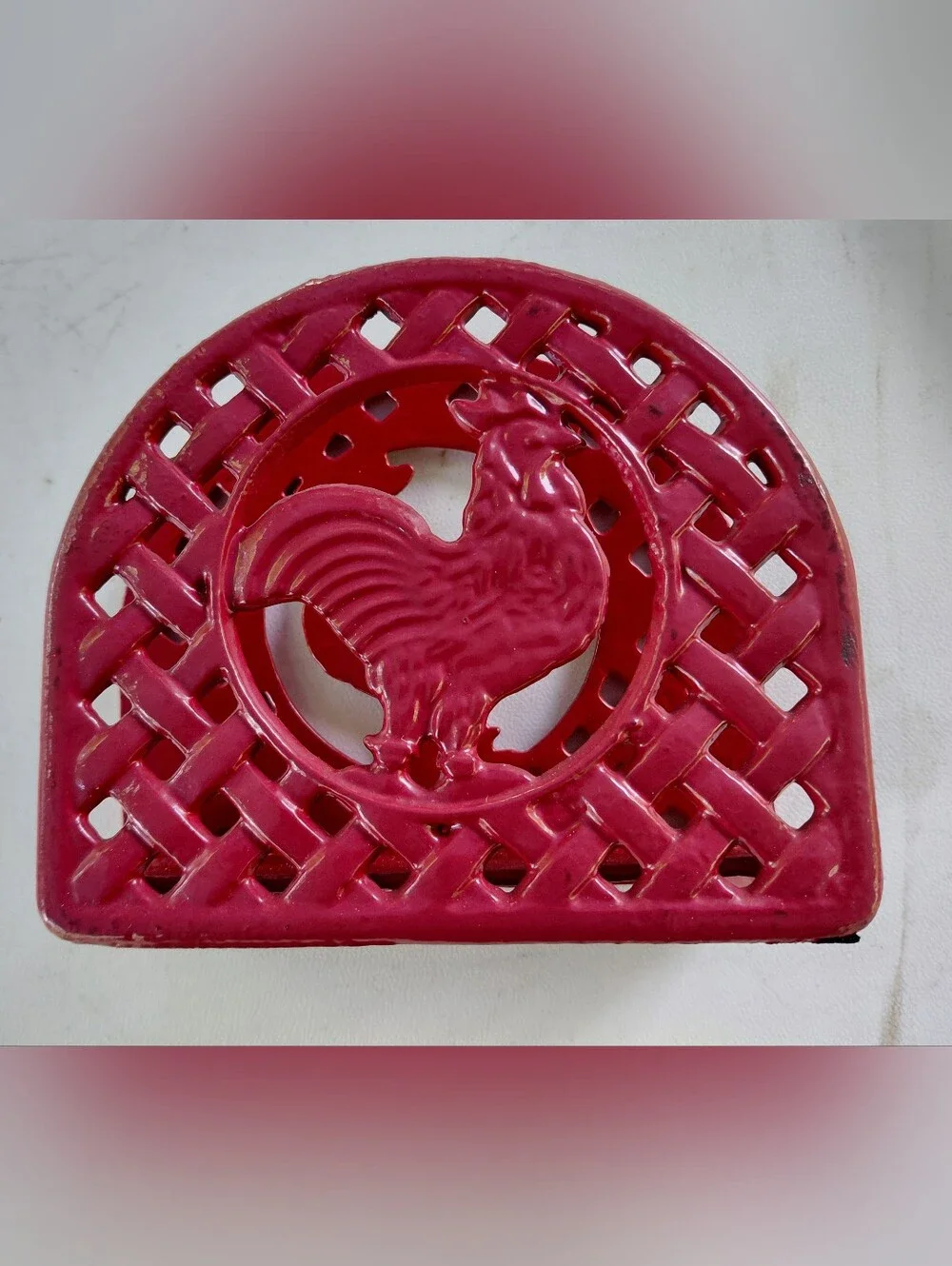 Red Rooster Cast Iron Trivet - Home Accents
